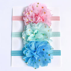 3pcs Baby Girls Flowers Headbands Hair Wraps Elastics Hairbands for Newborn