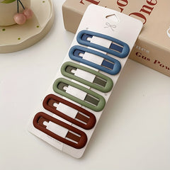 6pcs Solid Hair Clip Female Side Clip Bangs Clip Back Head Non slip Clip