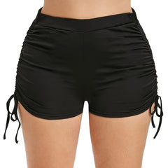  Lace Up Side Ruched Stretch Shorts
