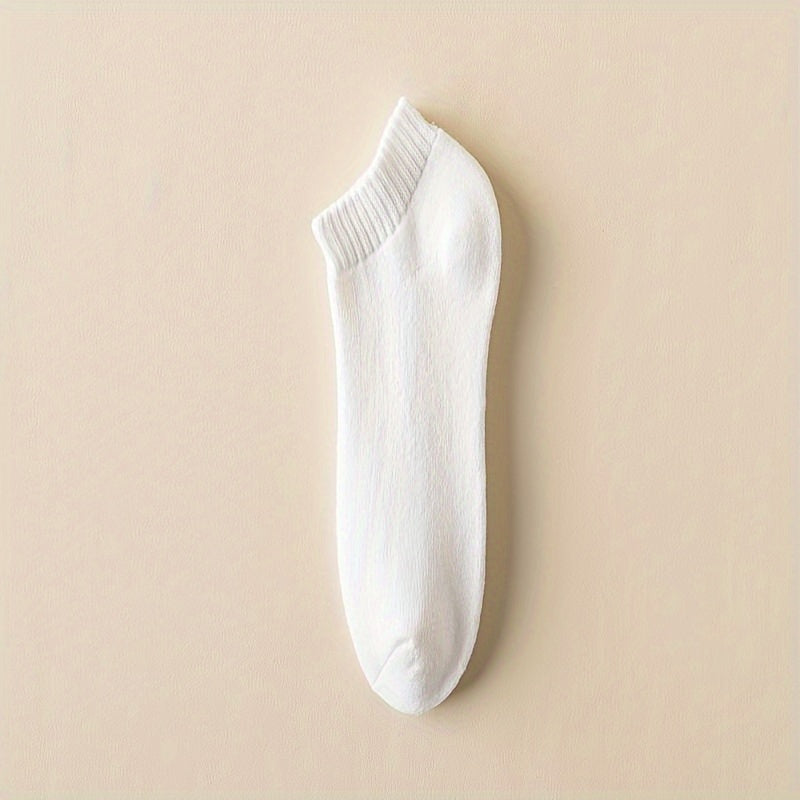 10 Pairs Women's Low Cut Ankle Socks Solid Soft & Comfy Stockings