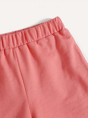 Little Girls' Cartoon Flower Graphic Casual Shorts