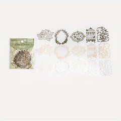 15 Sheets Hollow Lace Material Package Lace Dance Series Retro Lace Collage