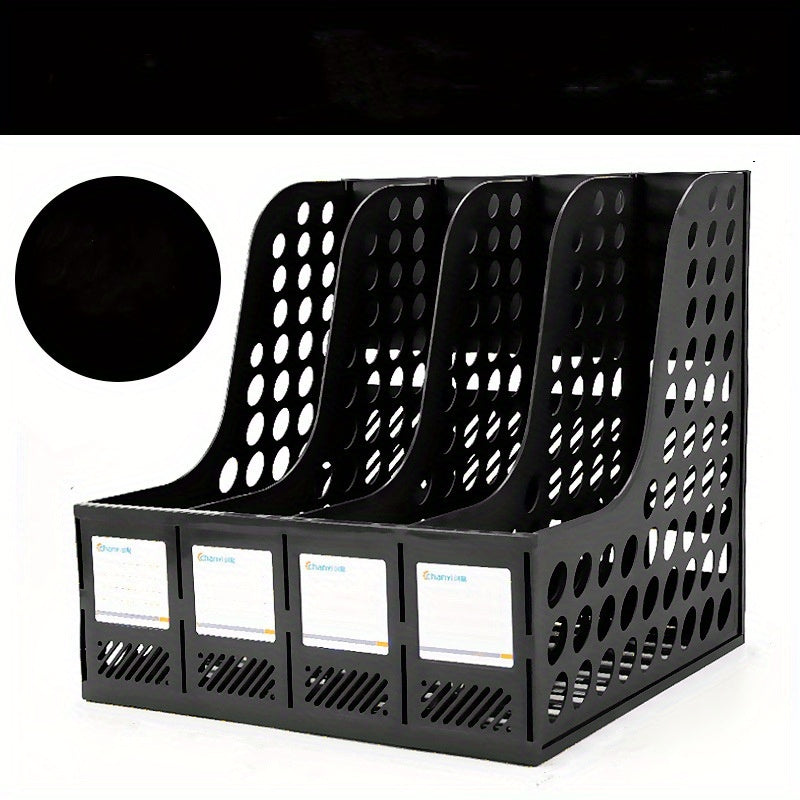 4 Columns Pen Holder Desktop Office Supplies File Rack