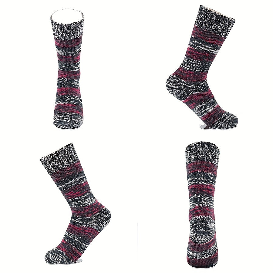 Colorblock Crew Socks Warm & Comfy Mid Tube Stockings