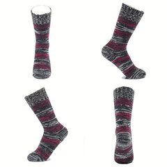 Colorblock Crew Socks Warm & Comfy Mid Tube Stockings