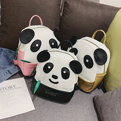 Panda Bamboo Leaf Leather Backpack for Kids