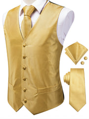Men's Vintage Fit Sleeveless Vest Set Formal Suit Waistcoat