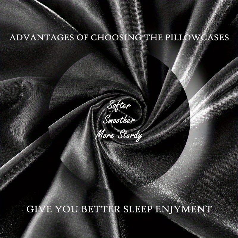1 Pair Faux Silk Satin Pillowcase Envelope Design