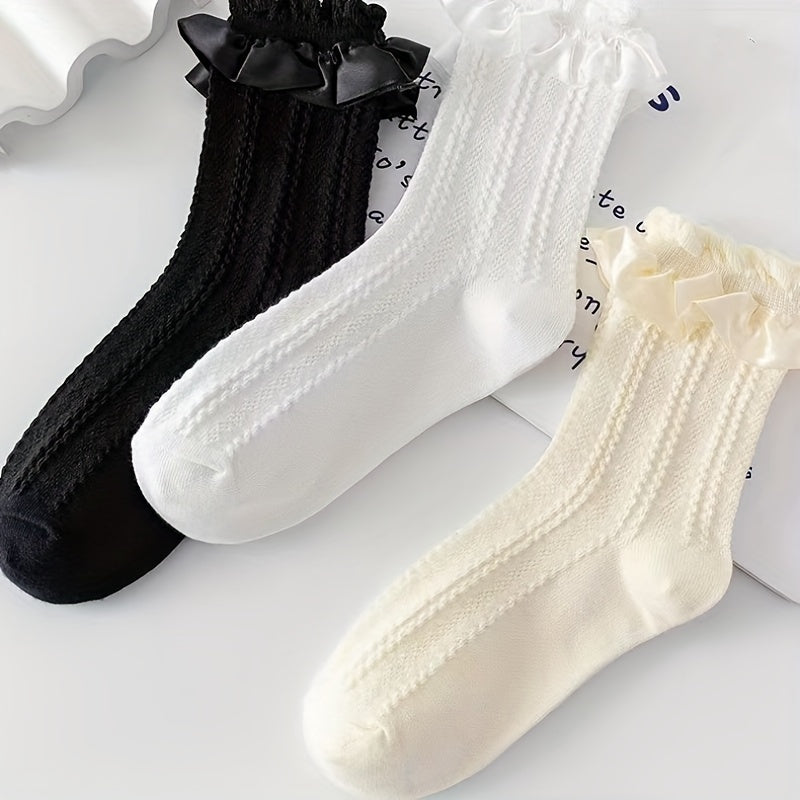 Ruffle Lolita Socks Comfy & Mid Tube Socks Women's Stockings