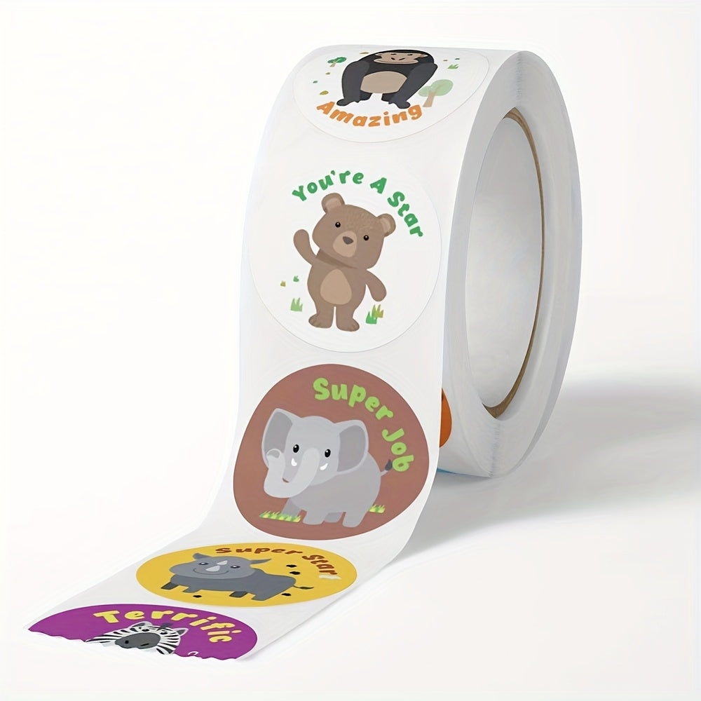 500pcs Animal Reward Stickers Motivational Labels for Students Teachers