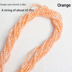 3mm Colored Natural Shell Beads Round Loose Beads DIY Jewelry 65p