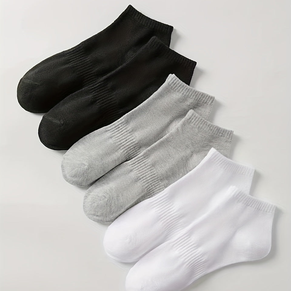 6 Pairs Solid Sports Socks for Women