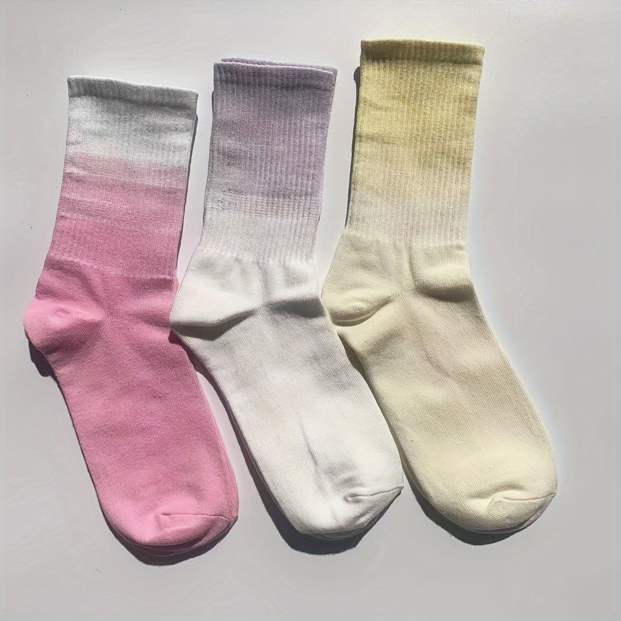 Gradient Ribbed Socks Soft Mid Tube Women's Stockings & Hosiery