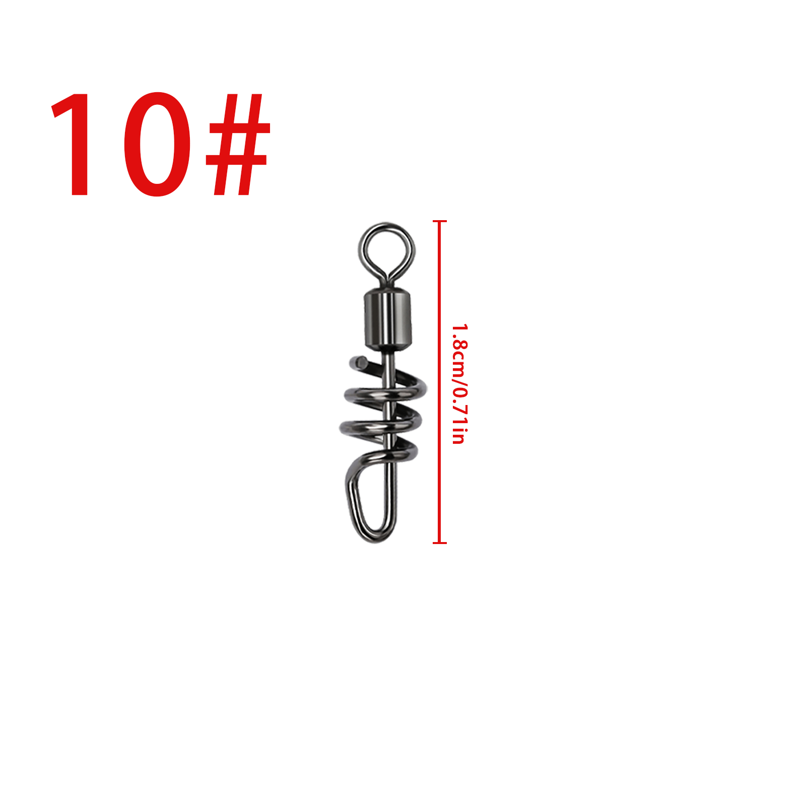 50pcs Fishing Barrel Swivels Stainless Steel Snaps for Saltwater Luring