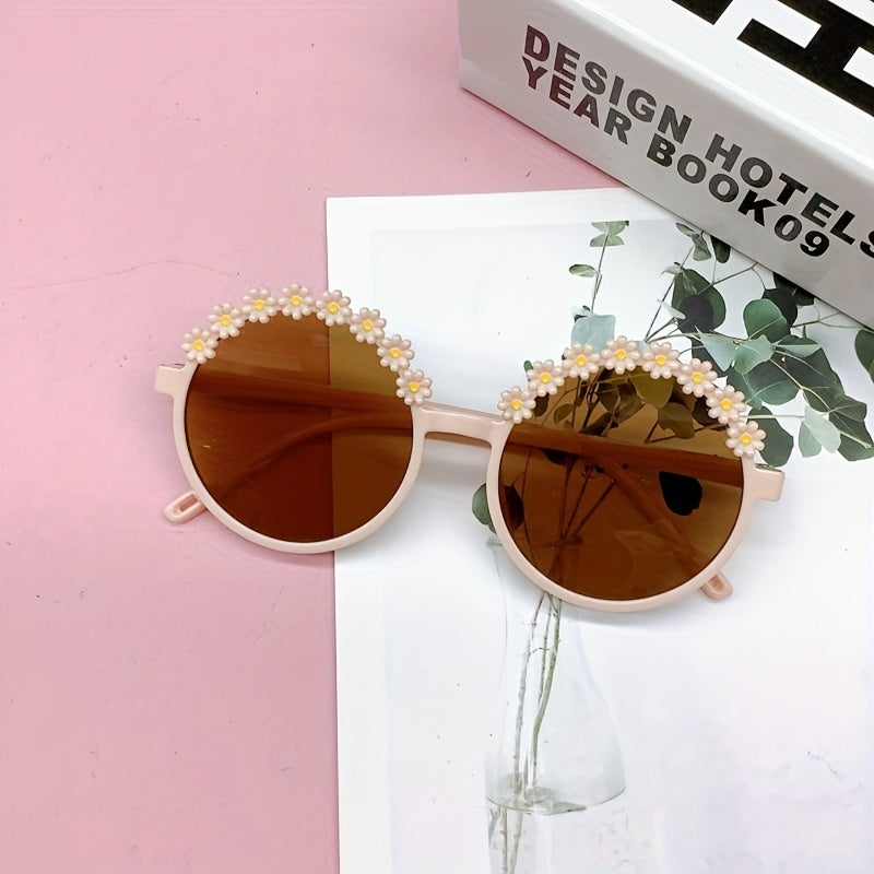 Girl's Round Frame Baby Sunglasses UV Glasses