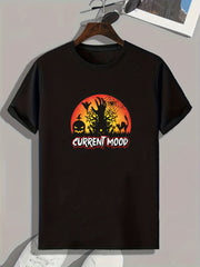 Halloween Print Men's Sports T-shirt for Fitness Activities
