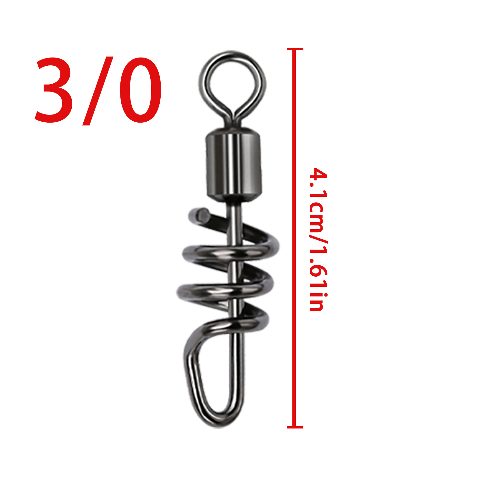 50pcs Fishing Barrel Swivels Stainless Steel Snaps for Saltwater Luring
