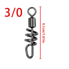 50pcs Fishing Barrel Swivels Stainless Steel Snaps for Saltwater Luring