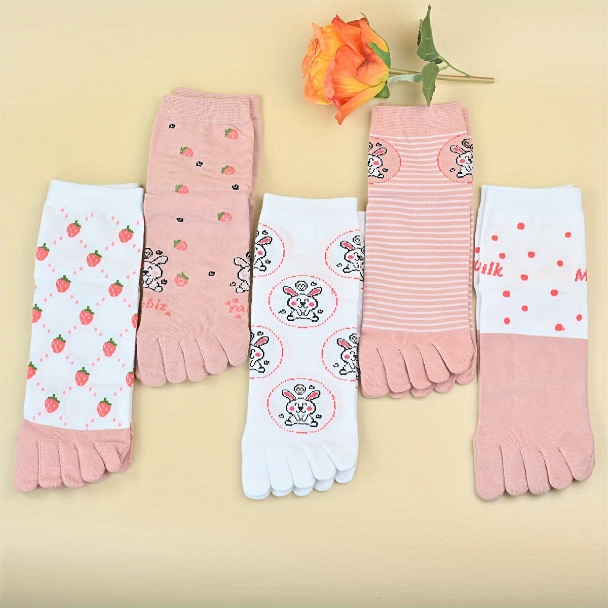10 Pairs Cartoon Animal Print Socks Women's Stockings