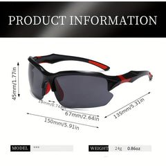 2pcs Men's Casual Goggles Transparent Lens Sports Sunglasses UV400