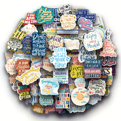 100pcs Motivational Stickers Pack - Positive Quotes Vinyl Stickers