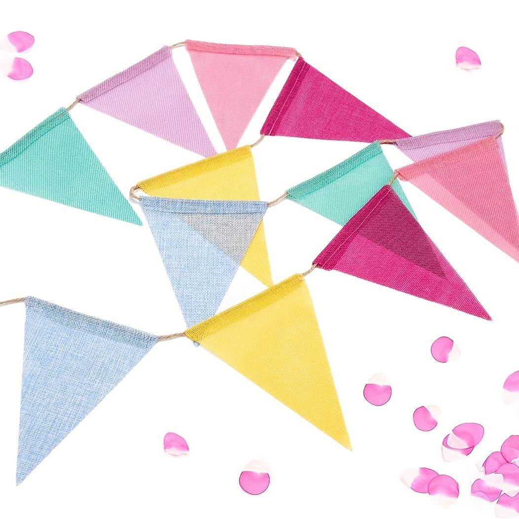 4pcs Pastel Rainbow Pennant Banner Flags for Birthday Spring Easter Classroom