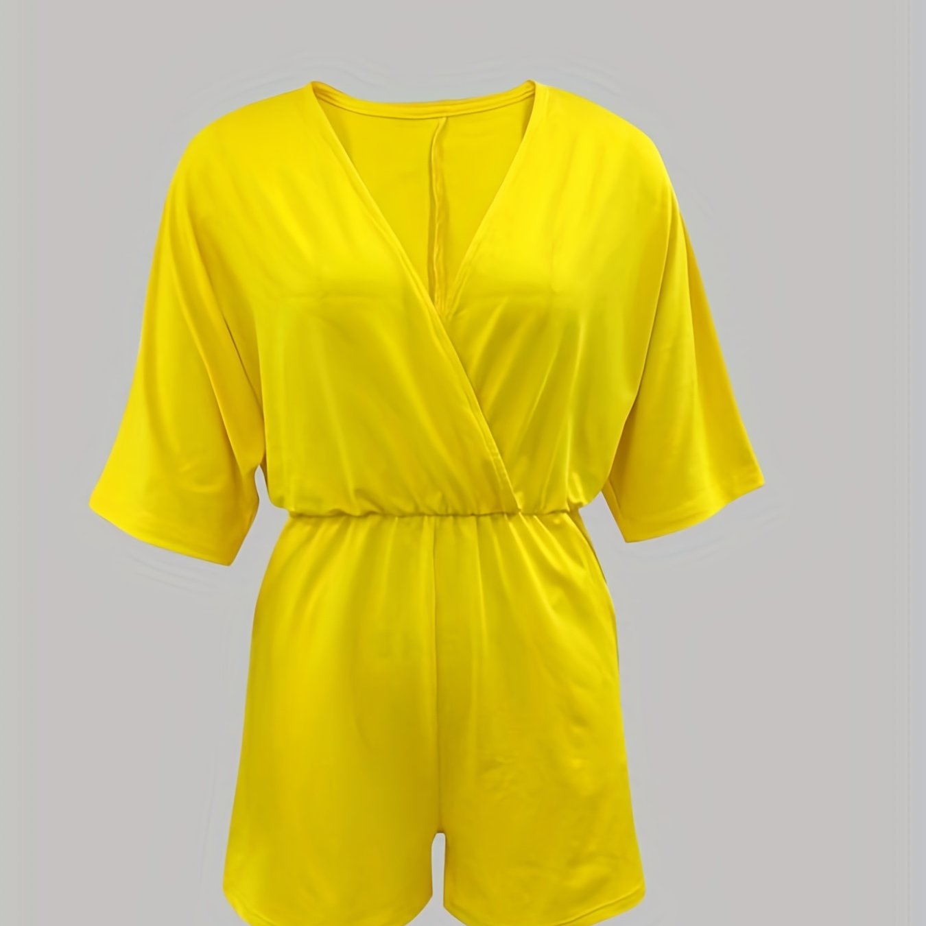Short Sleeve Romper Jumpsuit Drawstring Waist Casual