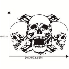 Three Skull Head Hood Car Stickers Door Body Halloween Vinyl Decals