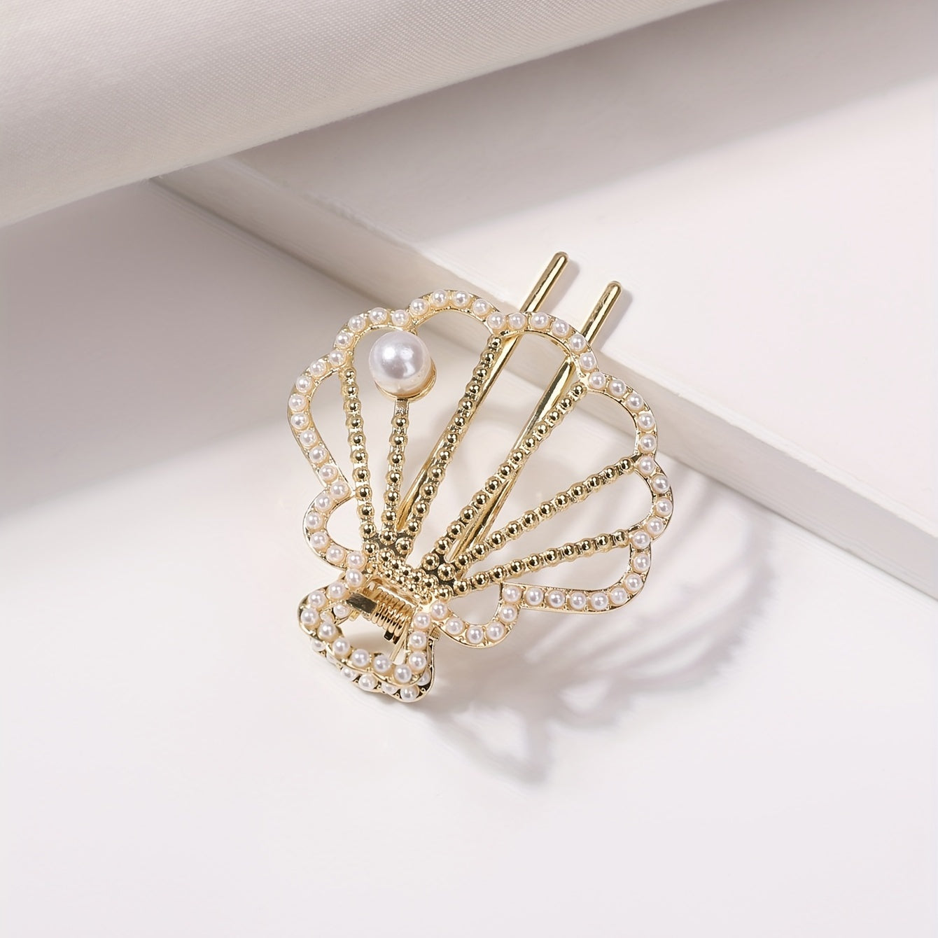 Vintage Rhinestone Pearl Hair Clip Sweet Hair Accessory