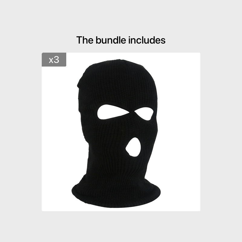 Men's Winter Cycling Hat Beanie Face Covering 3 Hole Knitted Full Face Cover