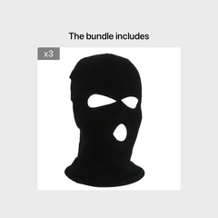 Men's Winter Cycling Hat Beanie Face Covering 3 Hole Knitted Full Face Cover