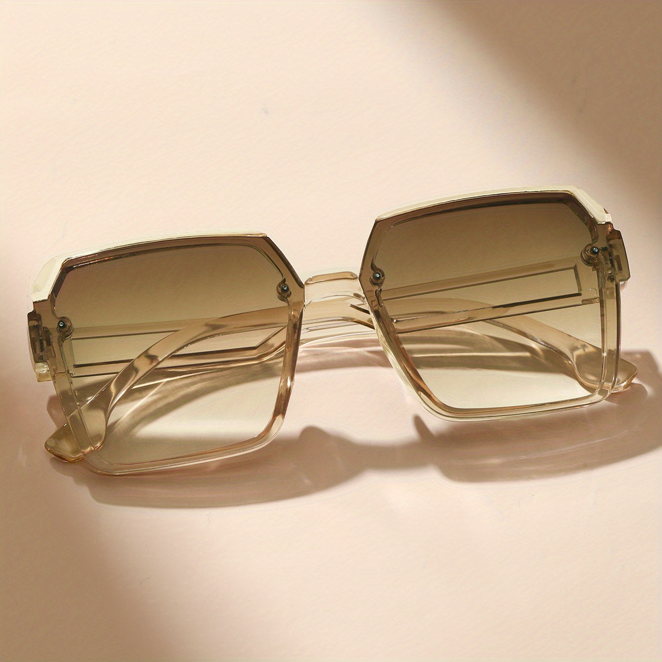 Oversized Square Sunglasses Y2K Hollow Temple UV400