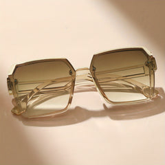 Oversized Square Sunglasses Y2K Hollow Temple UV400