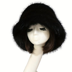 Plush Bucket Hat Winter Warm Basin Hat Windproof Ear Protection Fisherman Cap