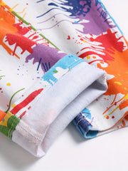 Men's Colorful Printed Denim Pants With Pockets