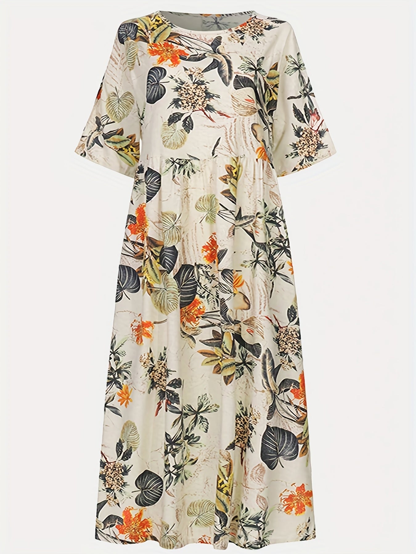  Boho Dress Women's Plus Floral Print Maxi Dress