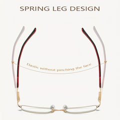 Anti Light Anti UV Semi Rimless Stainless Steel Business Glasses Reader Glasses