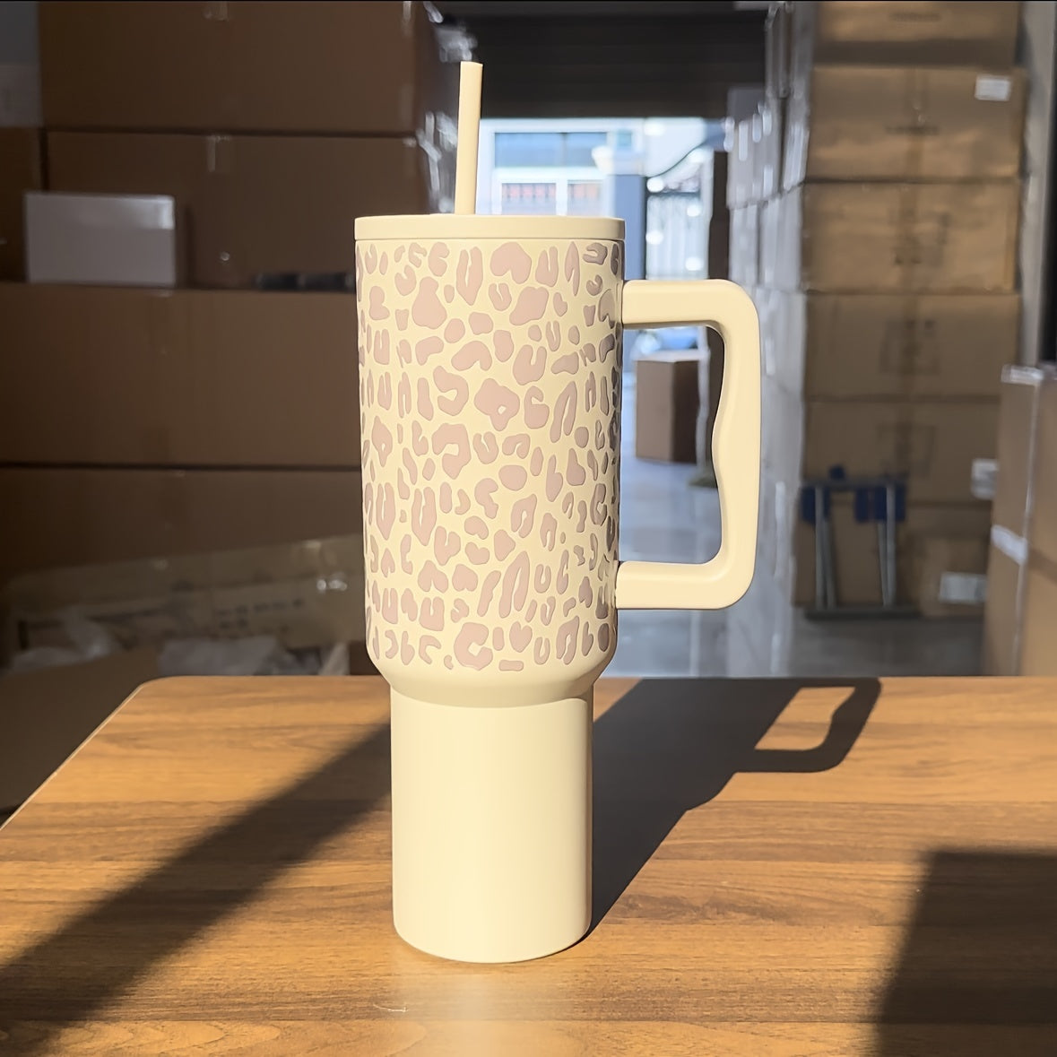 Leopard Print Insulated Coffee Cup 40oz Portable Water Bottle