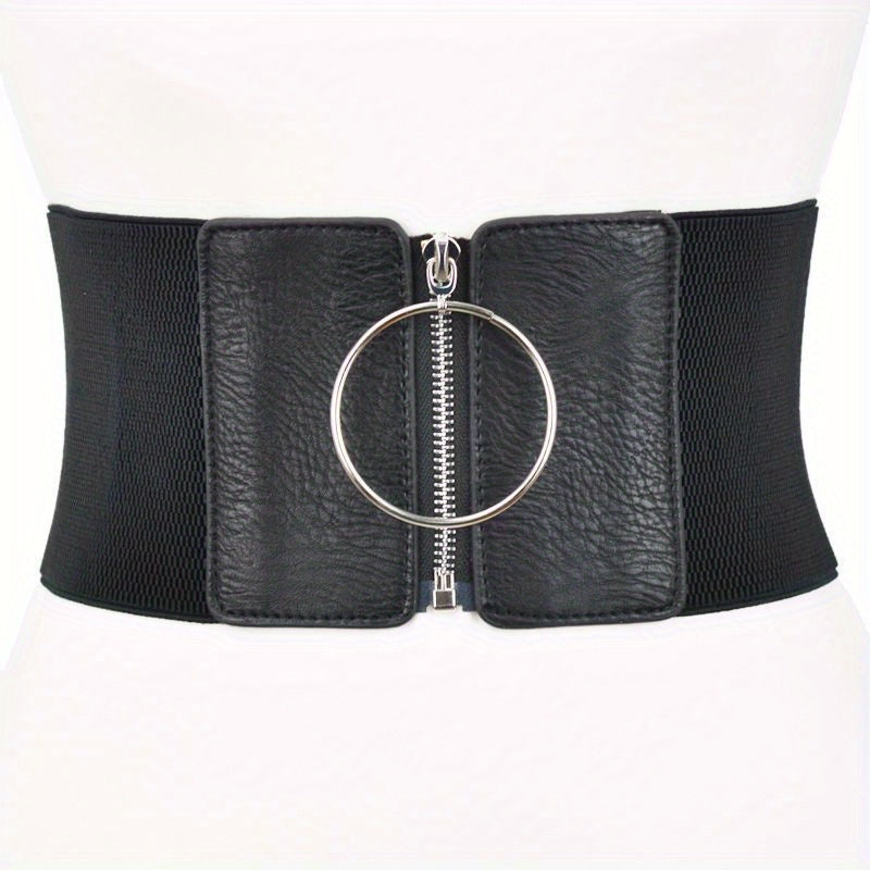 Wide Girdle Elastic Waistband Classic Dress Coat Belt