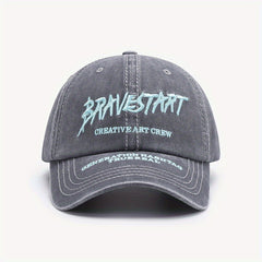 Retro Embroidered Baseball Cap Adjustable Soft Top Hat