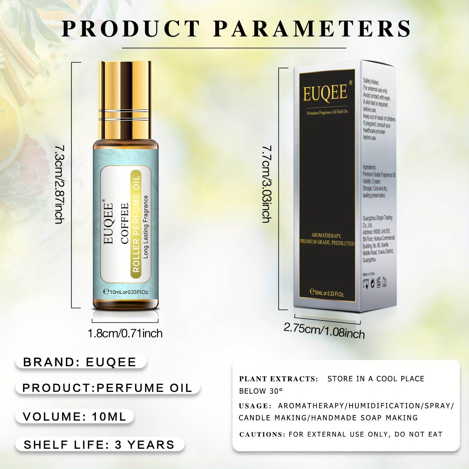 10ml Coffee Fragrance Perfume for Diffusers Aromatherapy