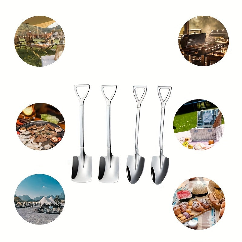 4pcs Stainless Steel Spoons Watermelon Dessert Ice Cream Spoon