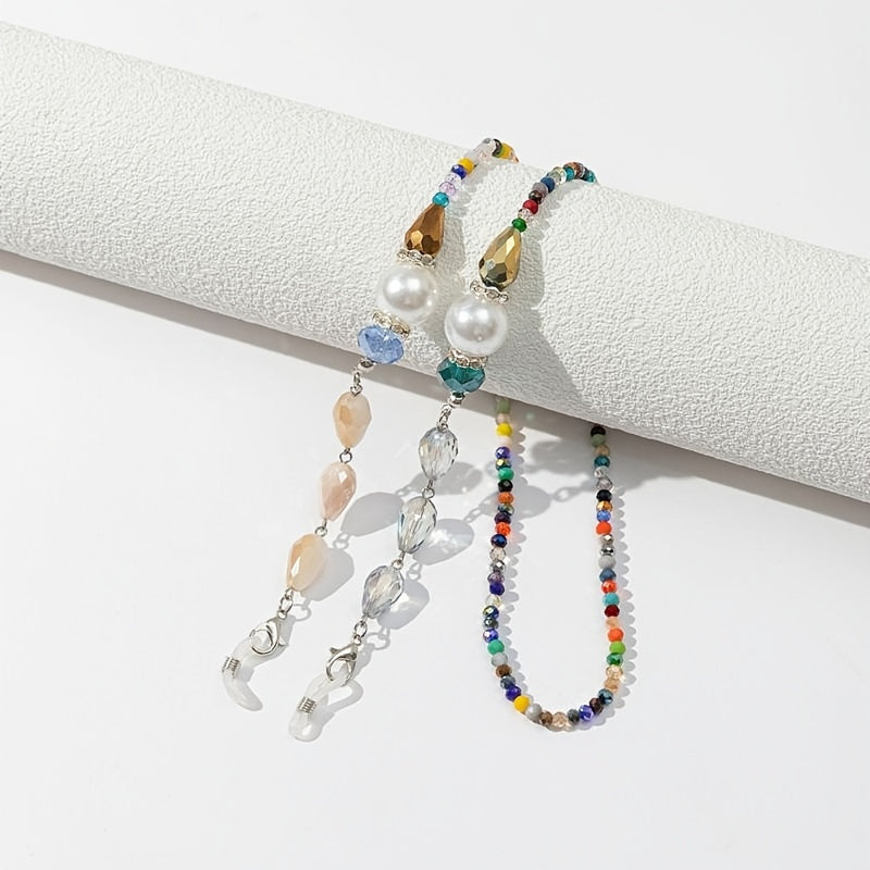 Crystal Beaded Glasses Chain Holder Mask Lanyard