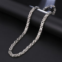 Stainless Steel Funky Flat Chain Necklace for Men