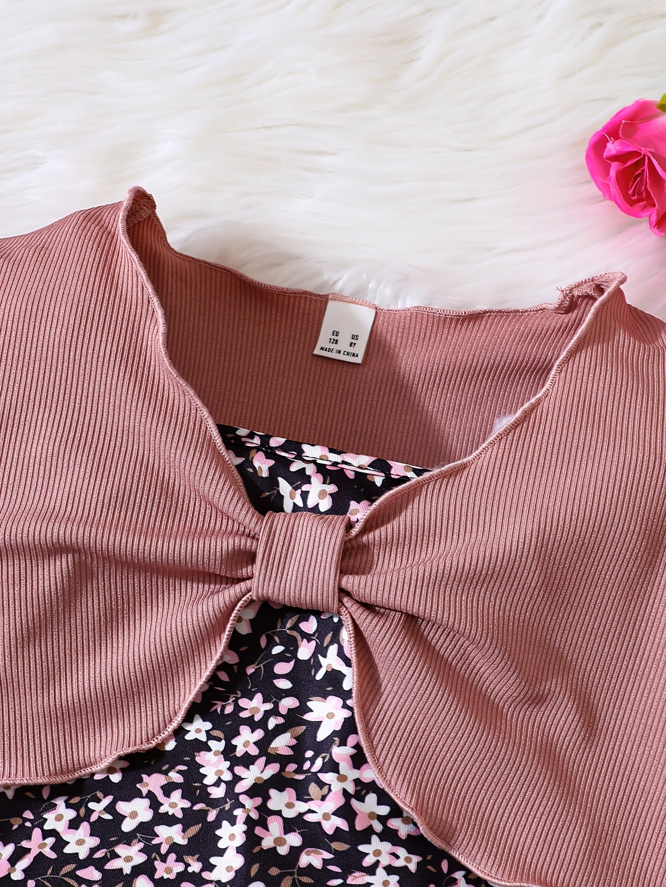 Girl's Floral Sundress & Ribbed Cardigan Set for Spring