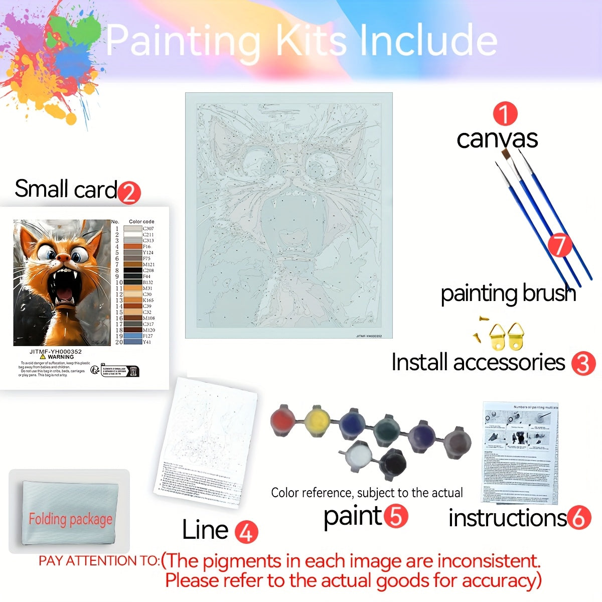 DIY Painting Kit Fierce Cat for Beginners