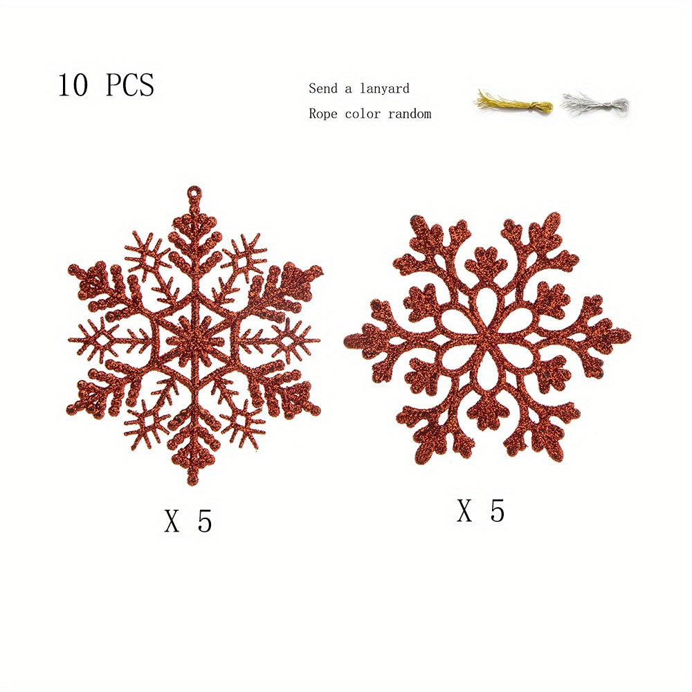 10pcs Christmas Snowflakes Tree Decor Hangings 3.9INCH