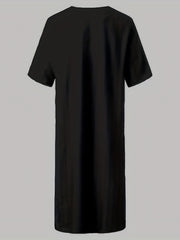 Arabic Kaftan Men Half Sleeve Muslim Clothes Vintage Casual Dubai Jubba Thobe