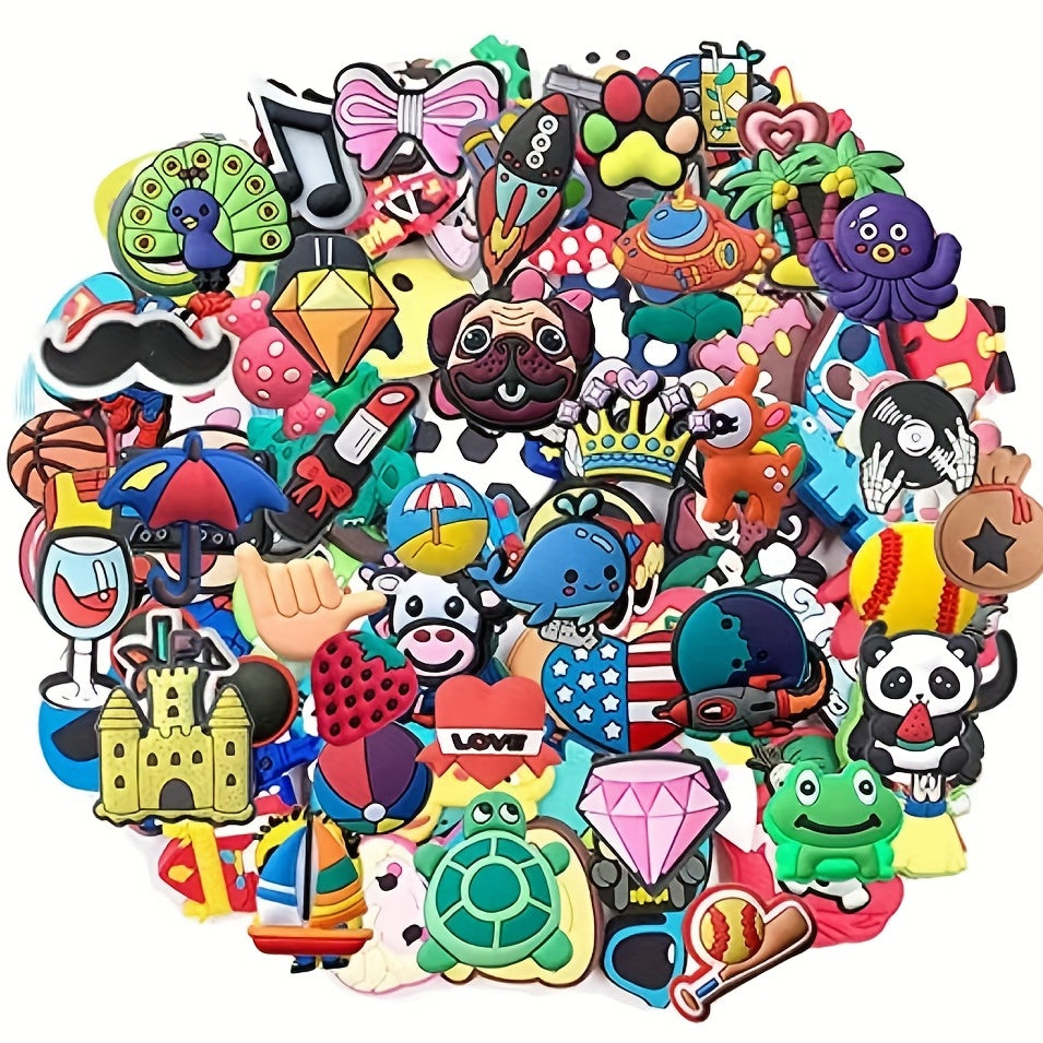 10-100PCS Cartoon PVC Shoe Charms for Clog Sandals - Shoe Decoration Gift