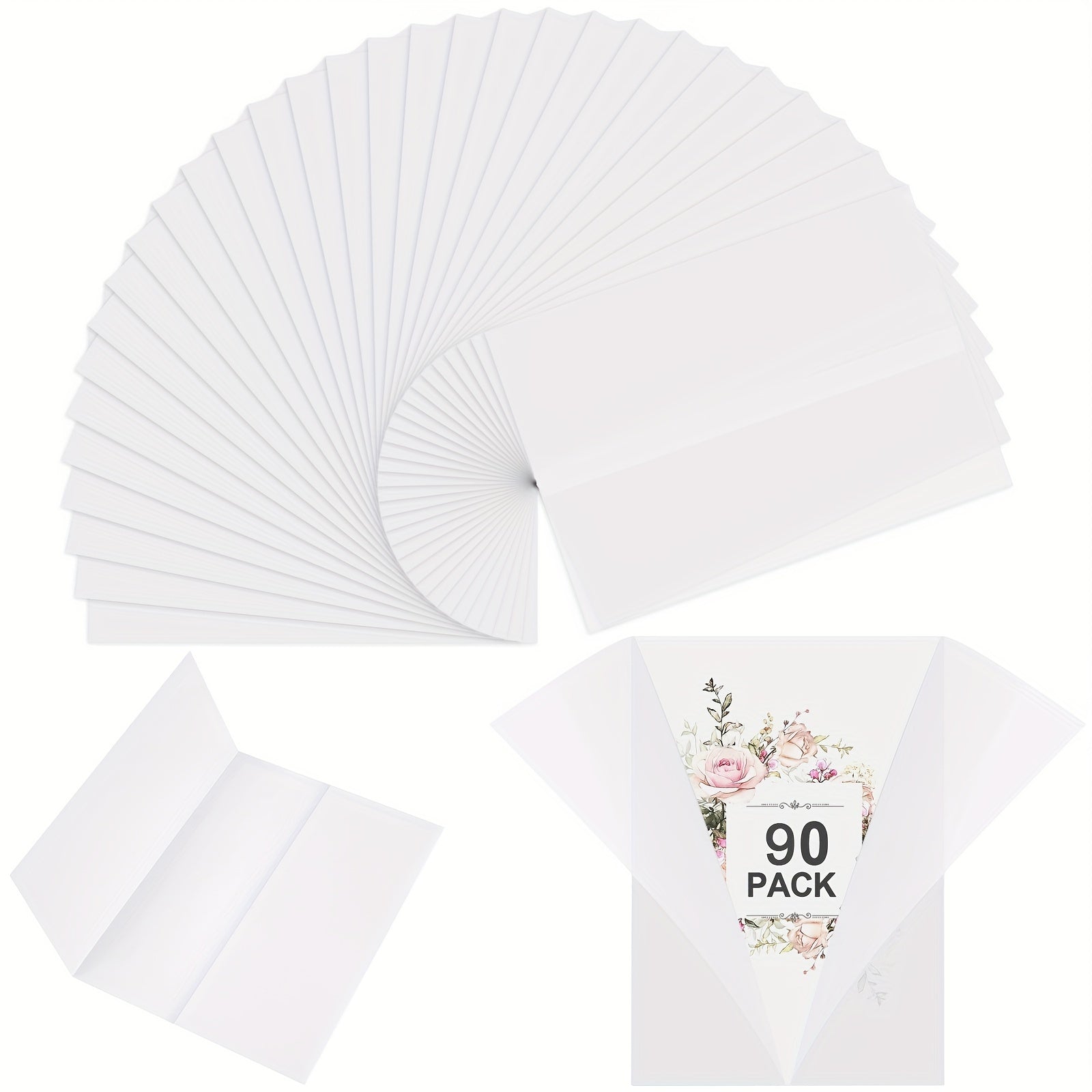 90pcs Vellum Jackets 5x7 Invitations Translucent Paper Envelope Liners